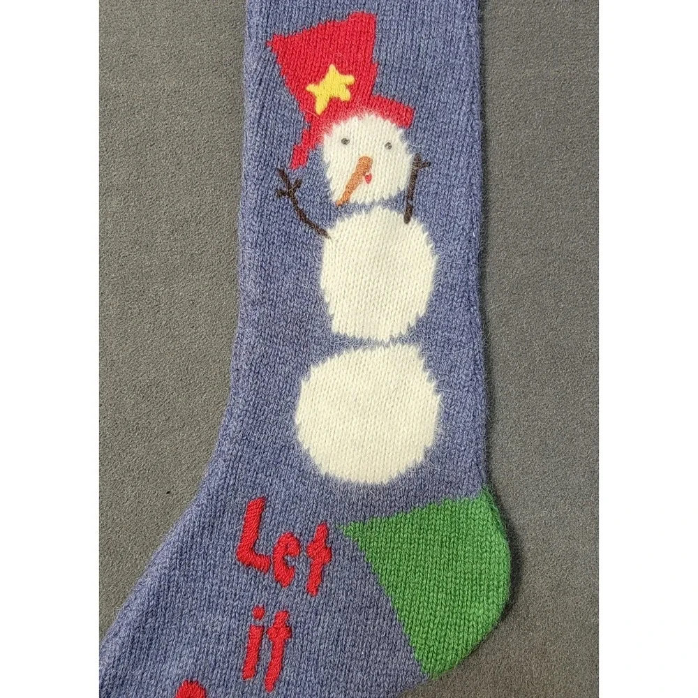 Pottery Barn Kids‎ Christmas Stockings Snowman Wool Fair Isle Long Knit Snow